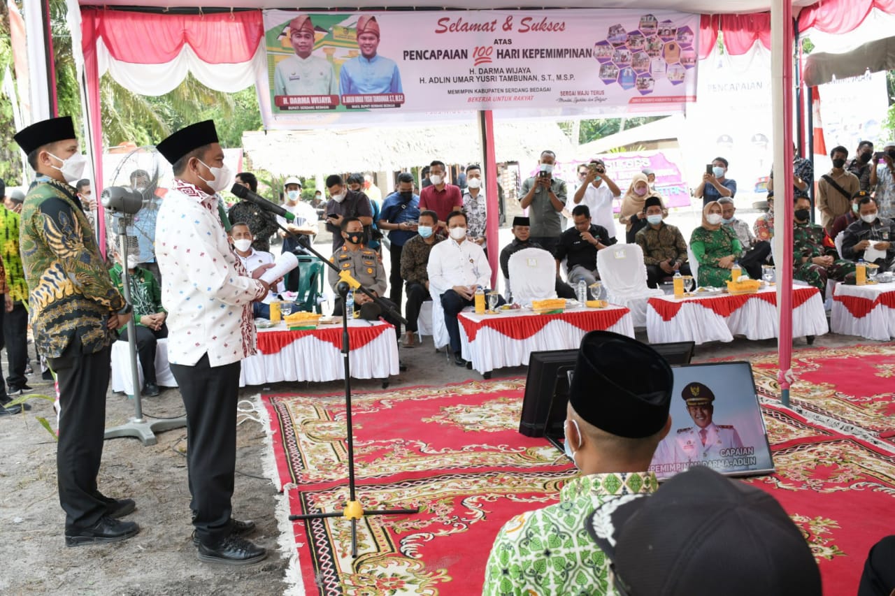 100 Hari Masa Kepemimpinan, Bupati-Wabup Sergai Resmikan Jalan di Teluk Mengkudu